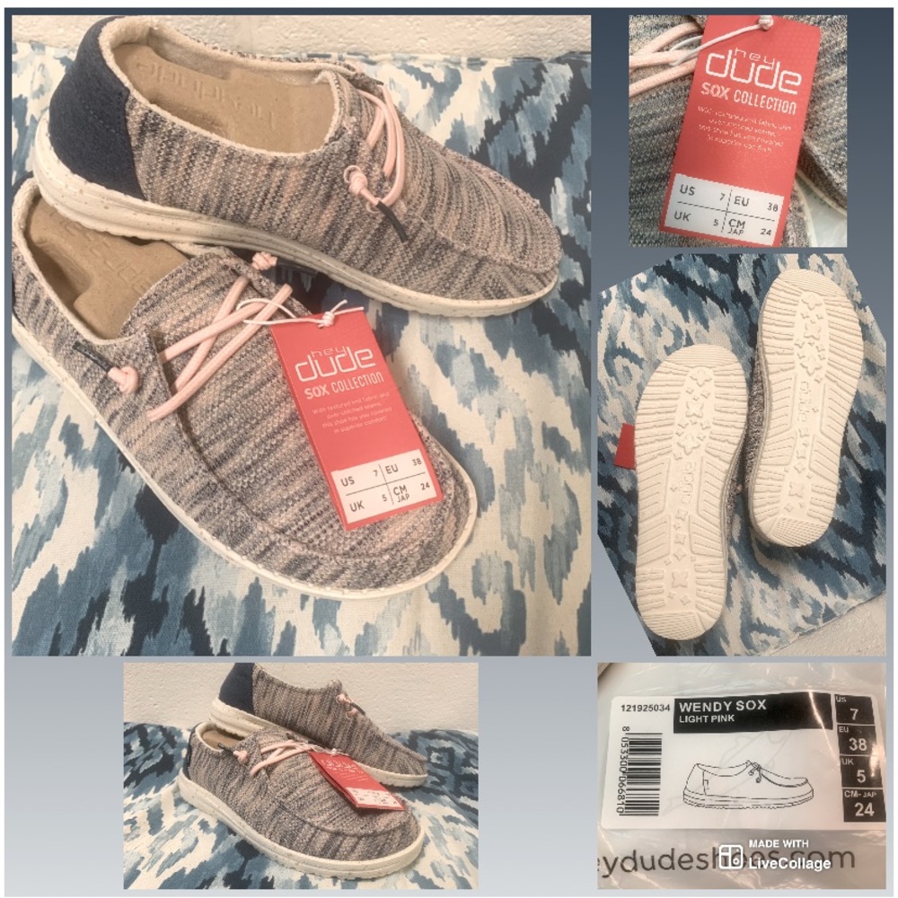 BNWT | Hey Dude Wendy Sox | “Light Pink” | Women’s Size 7